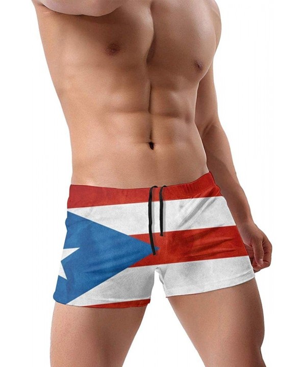 Men's Low Rise Swim Briefs Bulge Swim Trunks - Puerto Rico Flag - CP19C5ML5E6 $29.29-Briefs