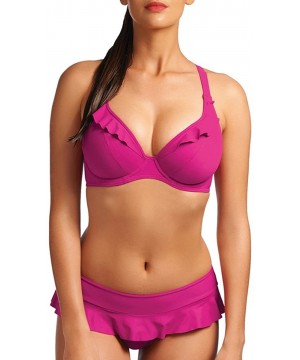 In The Mix Black Banded Halter Bikini Top - Pink - CN11OGXIGWD $36.55-Tops