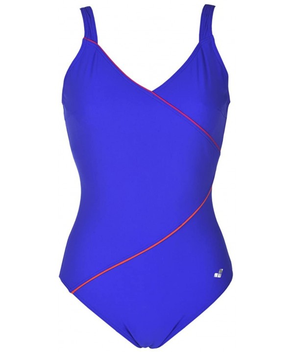 Women's Tiffany U Back C-Cup One Piece Swimsuit - Bright Blue / Rose Violet / Mango - CT18CD3R7QZ $21.08-Racing