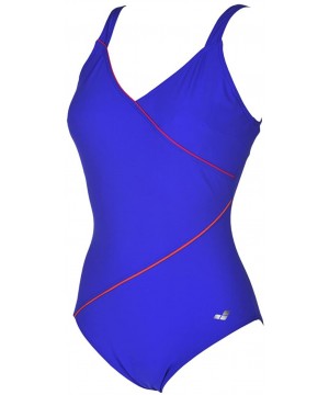 Women's Tiffany U Back C-Cup One Piece Swimsuit - Bright Blue / Rose Violet / Mango - CT18CD3R7QZ $21.08-Racing