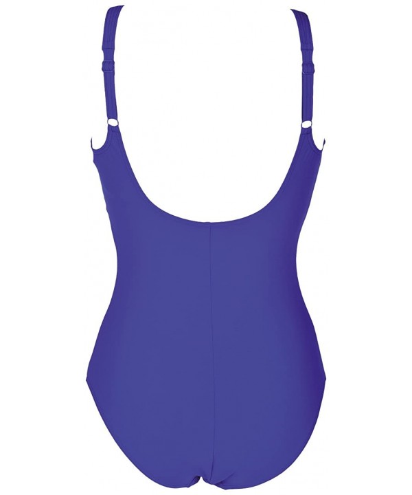 Women's Tiffany U Back C-Cup One Piece Swimsuit - Bright Blue / Rose Violet / Mango - CT18CD3R7QZ $21.08-Racing