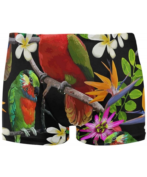 Mens Parrot Tropical Leaves Swim Shorts Boxer Brief Drawstring Square Leg Swimsuit Quick Drying S-3XL - C718TXXM73Y $25.12-Br...