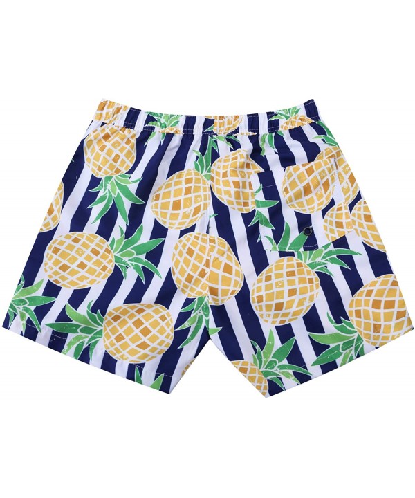 Mens Swimwear Flamingo Boardshort-Many and Various Prints Shorts-Swim Trunks with Mesh Lining and Pockets - 10 Pineapple - CF...