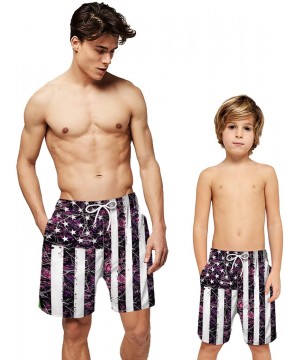 Casual Mens Printed Board Shorts Swim Trunks Quick Dry Summer Beach Shorts with Mesh Lining - Flag - CB18UQN0DA0 $16.11-Board...