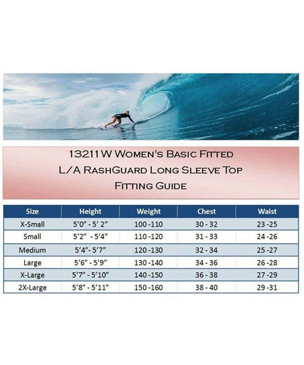 13211W Women's L/A Basic Fitted Long Sleeve Rashguard Top - Black - CL11DMWT2U9 $30.31-Rash Guards