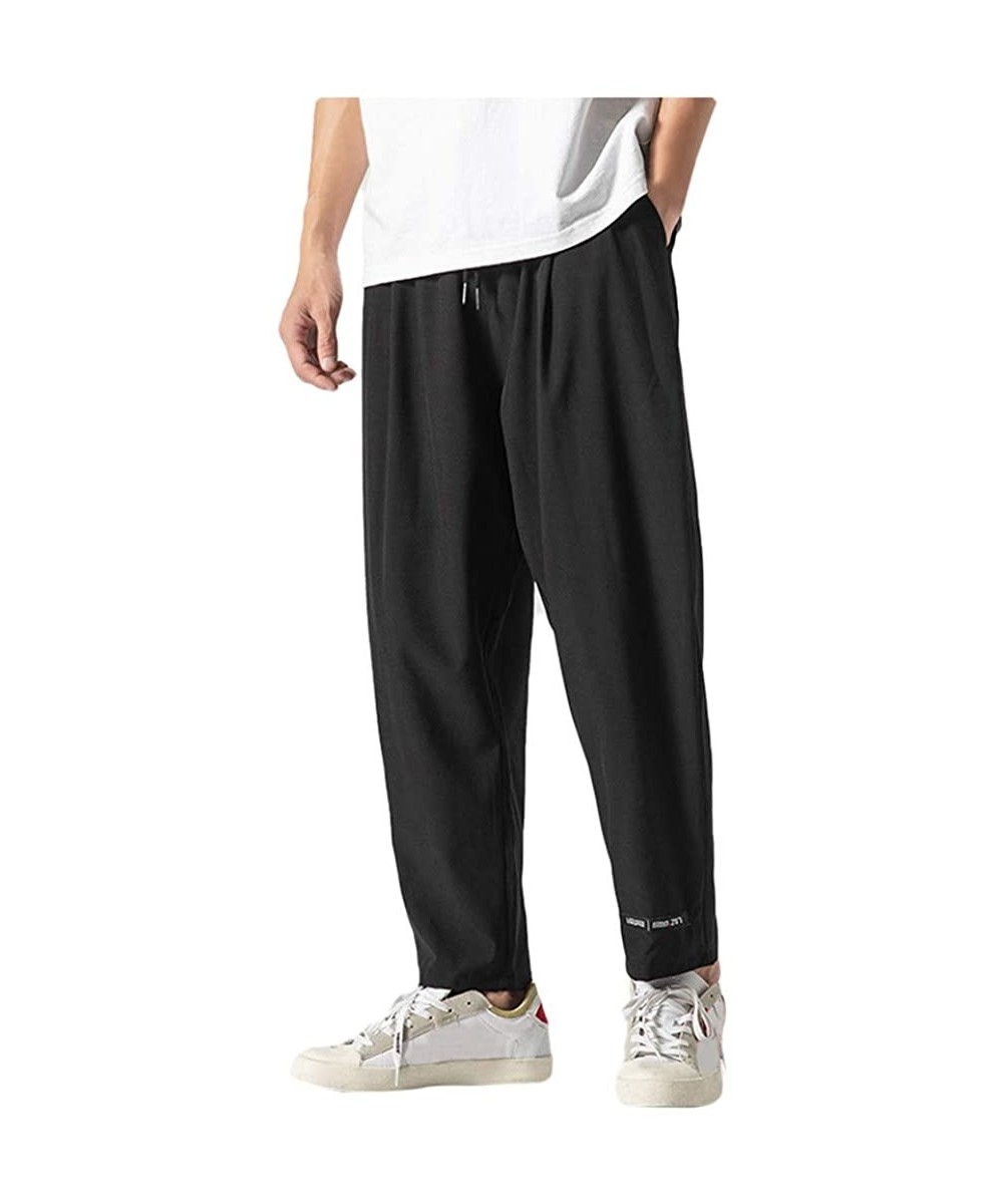 Men Casual Pants Relaxed-fit Straight-Leg Trouser Fashion Loose Joggers Sweatpants - Black - C618UYUGX6I $17.70-Rash Guards