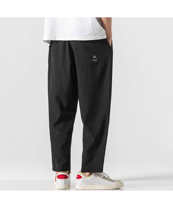 Men Casual Pants Relaxed-fit Straight-Leg Trouser Fashion Loose Joggers Sweatpants - Black - C618UYUGX6I $17.70-Rash Guards