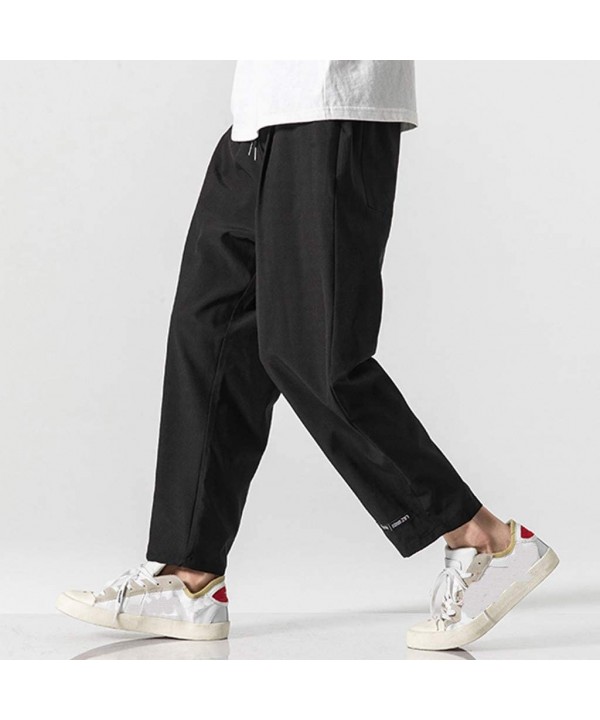 Men Casual Pants Relaxed-fit Straight-Leg Trouser Fashion Loose Joggers Sweatpants - Black - C618UYUGX6I $17.70-Rash Guards