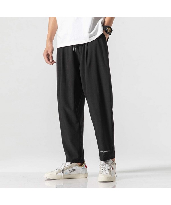 Men Casual Pants Relaxed-fit Straight-Leg Trouser Fashion Loose Joggers Sweatpants - Black - C618UYUGX6I $17.70-Rash Guards