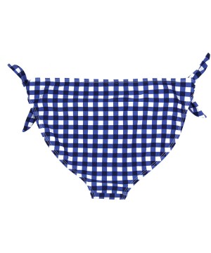 Women's Side Tie Bikini Swimsuit Bottom UPF 50+ - Multiple Colors - Navy Gingham - CT190RXEMNX $35.89-Bottoms