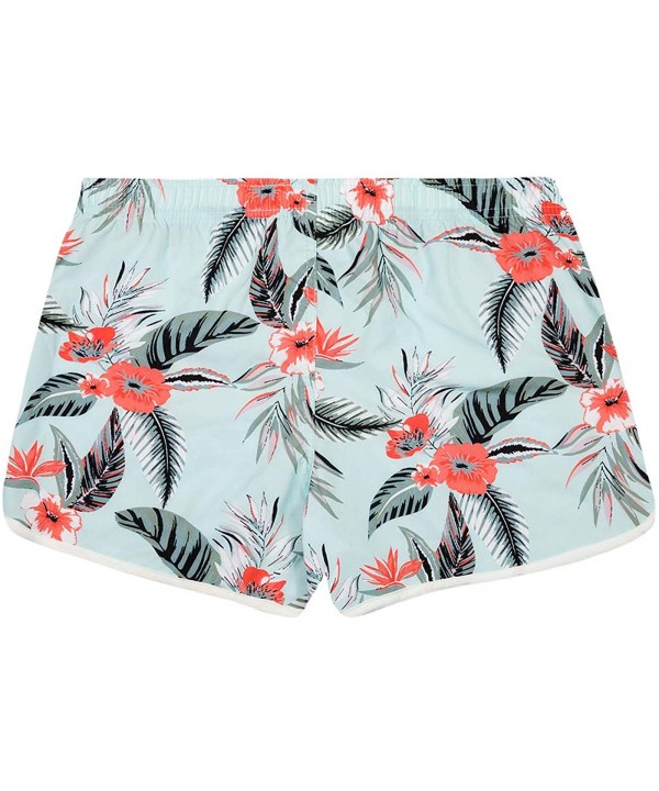 Women's Summer Floral Swim Trunks Quick Dry Elastic Waist Borad Beach Shorts - 14 Blue - CW19E7056E4 $17.72-Board Shorts