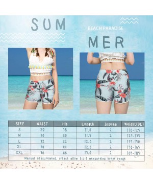 Women's Summer Floral Swim Trunks Quick Dry Elastic Waist Borad Beach Shorts - 14 Blue - CW19E7056E4 $17.72-Board Shorts