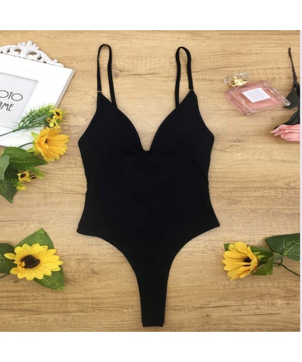 Women's One Piece Tummy Control Backness Swimsuits Bathing Suit Swimwear Beachwear Set - Black - CQ194GA0Z60 $12.44-One-Pieces