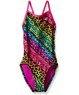 Adult Women's Jungle Mania Wing Back Swimsuits - Multi Color - CM12BB1VWRN $34.50-Racing