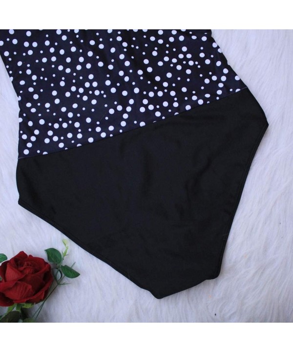 2020 HOT Women Plus Size Dot Print Tankini One Piece Swimjupmsuit Swimsuit Beachwear Padded Swimwear - Black - C2194W3G30N $8...