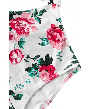 Women's Sweet Honey Bowknot One-Piece Swimsuit Beach Swimwear - Floral Print - CC18M74MMNL $30.35-One-Pieces