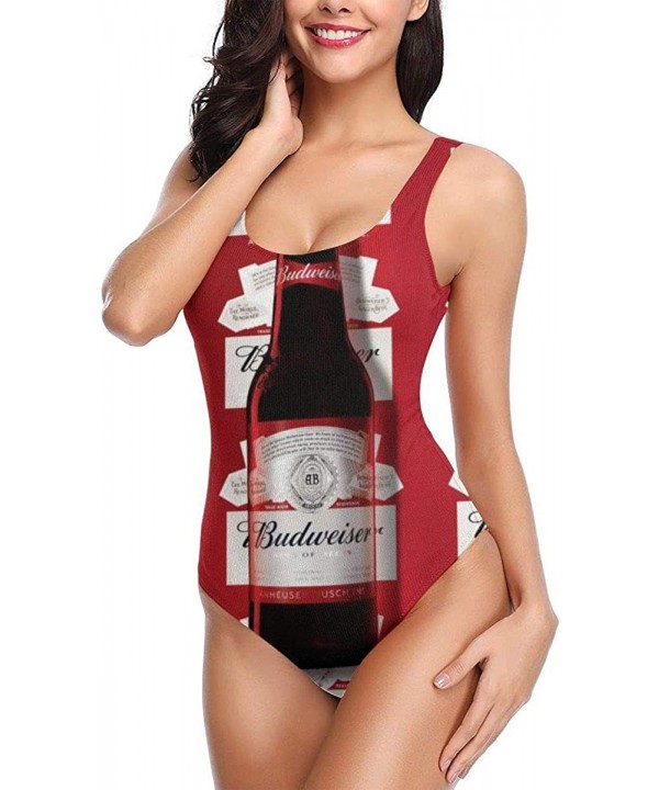 Women's Budweiser Swimsuit High Cut Low Back One Piece Swimwear Bathing Suits - Budwiser8 - CU199UKGY9E $31.00-One-Pieces