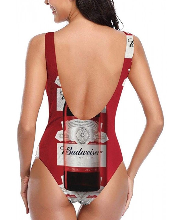 Women's Budweiser Swimsuit High Cut Low Back One Piece Swimwear Bathing Suits - Budwiser8 - CU199UKGY9E $31.00-One-Pieces