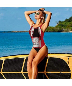 Women's Budweiser Swimsuit High Cut Low Back One Piece Swimwear Bathing Suits - Budwiser8 - CU199UKGY9E $31.00-One-Pieces