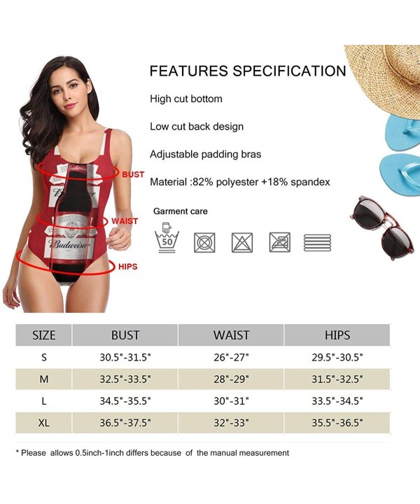 Women's Budweiser Swimsuit High Cut Low Back One Piece Swimwear Bathing Suits - Budwiser8 - CU199UKGY9E $31.00-One-Pieces