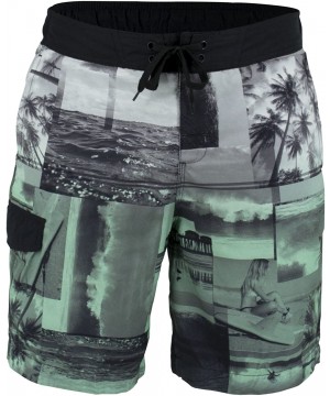 Men's Beach Fantasy Modern Microfiber Swim Trunks - Teal - CW187H682GA $12.89-Trunks