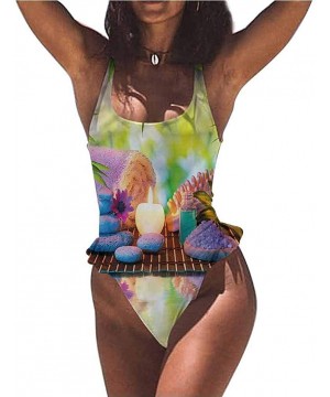 High Cut Bikini Spa- Oriental Culture Meditation Great for Trip to Hawaii - Multi 13-one-piece Swimsuit - C219E79WCOW $46.25-...