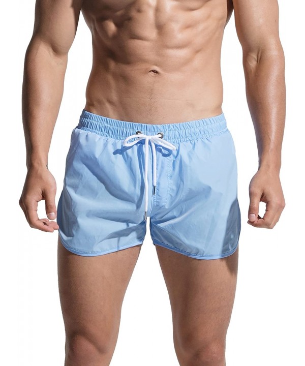 Men's Thin Woven Surf Shorts Outdoor Water Sports Surfing Board Shorts with Pocket - Blue - C818D3Q8SDQ $20.16-Board Shorts