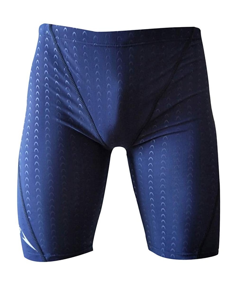 Men's Classic Drawstring Inside Knee Length Slim Fit Swim Shorts Quick Dry Water Athletic Trunks Surfing Pants - Blue - C918U...