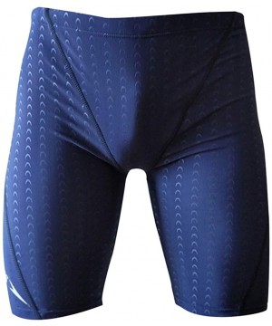 Men's Classic Drawstring Inside Knee Length Slim Fit Swim Shorts Quick Dry Water Athletic Trunks Surfing Pants - Blue - C918U...