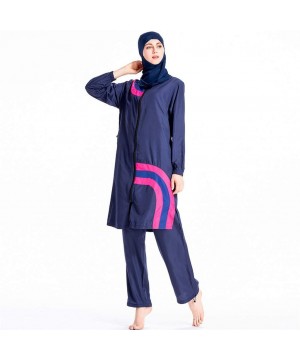 Women Muslim Bathing Suit with Cap Muslim Islamic Burkini Swimwear Swimsuit CapsA - CO18SMMWWK4 $28.40-One-Pieces