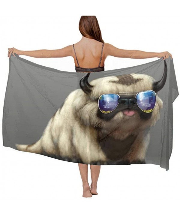 Women Girl Beach Bikini Cover Up Chiffon Sarong Fashion Scarf Shawl Wrap - Dog Long Horn on the Head - CF190HIAOYQ $18.92-Cov...