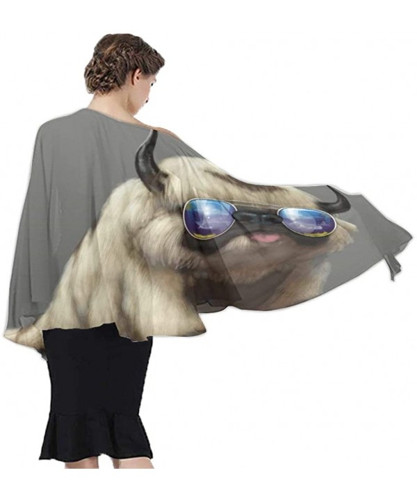 Women Girl Beach Bikini Cover Up Chiffon Sarong Fashion Scarf Shawl Wrap - Dog Long Horn on the Head - CF190HIAOYQ $18.92-Cov...