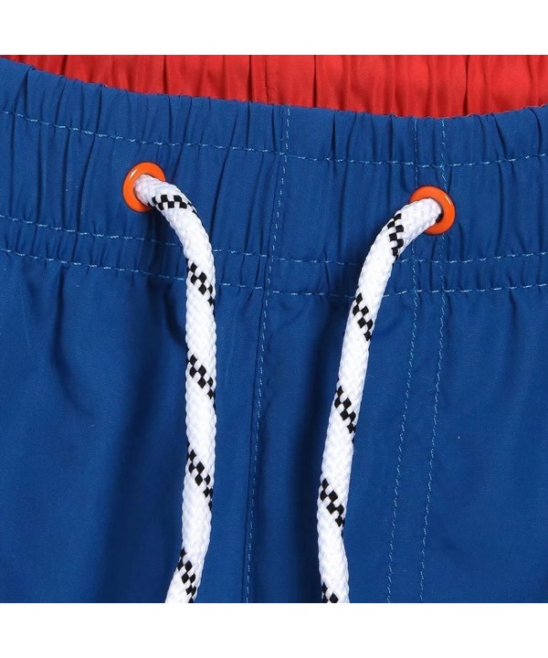 Mens Quick Dry Blue Short Swim Trunks Striped Water Shorts with Mesh Lining Long - J4 - CZ182LIOIIG $15.74-Trunks