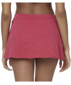 Women's Jacquard Swim Skirt - Paisley - Vivacious Pink - CN19C23DZCR $19.72-Bottoms