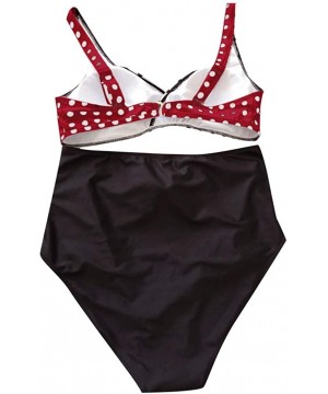 Plus Size Swimsuits for Women Two Piece Tummy Control High Waisted Ploka Dot Bathing Suits Tankini Bikini Set Red - C81947YGE...