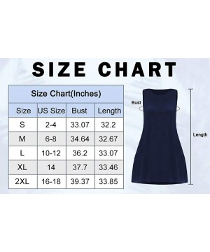 Women's Sleeveless Casual Swing T-Shirt Dress Beach Cover Up Plain Tank Dress with Pockets - Round Neck-navy Blue - CH18XW8NN...