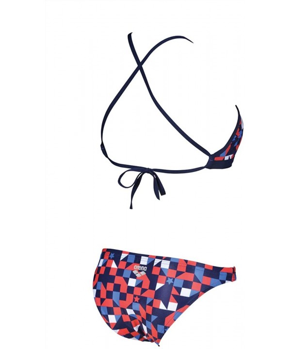 Women's Red USA Tie Back MaxLife Bikini Swimsuit - Navy/Multi - Top - CF192CTDCG3 $19.38-Tankinis