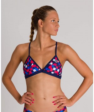 Women's Red USA Tie Back MaxLife Bikini Swimsuit - Navy/Multi - Top - CF192CTDCG3 $19.38-Tankinis