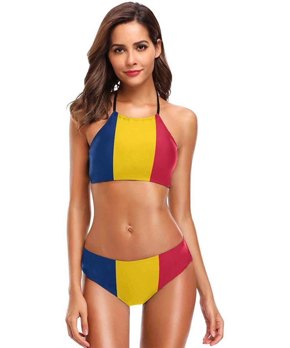 Flag 2 PC Swimsuits Woman Bikini High Neck Swimwear S-3XL - Multi 18 - CZ18NN39H4W $25.50-Sets