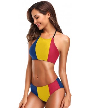 Flag 2 PC Swimsuits Woman Bikini High Neck Swimwear S-3XL - Multi 18 - CZ18NN39H4W $25.50-Sets