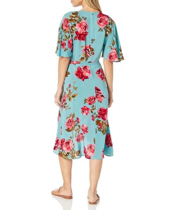 Women's Grace Wrap Front Cover-up Dress - Rose Garden Floral Print - CB18Z05W28O $38.30-Cover-Ups