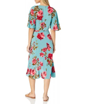 Women's Grace Wrap Front Cover-up Dress - Rose Garden Floral Print - CB18Z05W28O $38.30-Cover-Ups