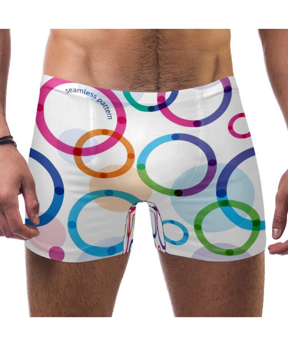 Bright Circles Pattern Swimsuits Swim Trunks Shorts Athletic Swimwear Boxer Briefs Boardshorts - CE19E4R5SM4 $24.89-Racing