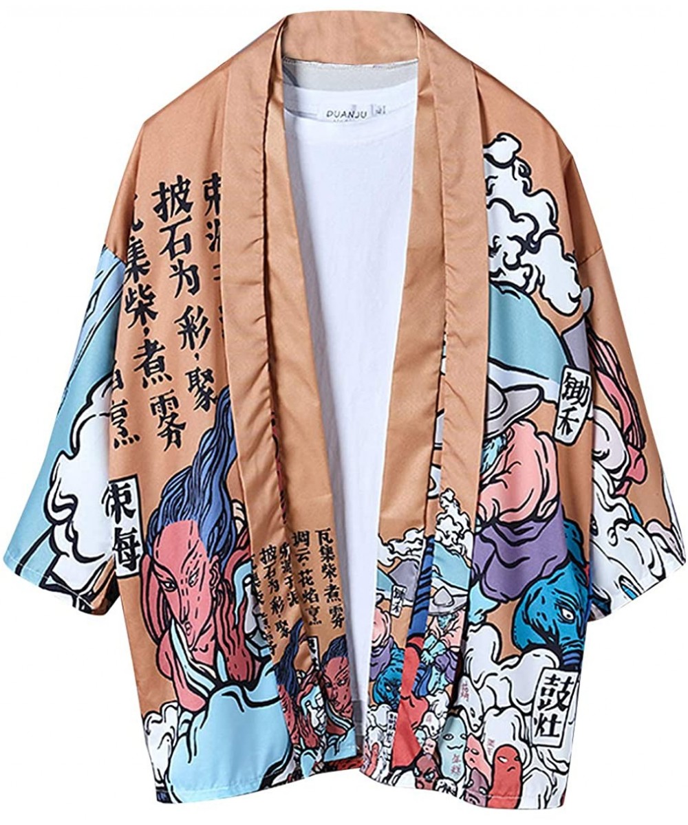 Women's Summer Loose fit Beach Japanese Kimono Cover up OneSize US S-XL - Style 30 - CI198ZZ7DLE $20.51-Cover-Ups