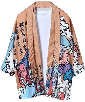 Women's Summer Loose fit Beach Japanese Kimono Cover up OneSize US S-XL - Style 30 - CI198ZZ7DLE $20.51-Cover-Ups