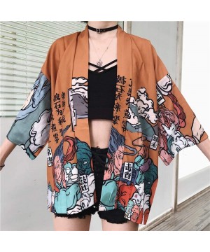 Women's Summer Loose fit Beach Japanese Kimono Cover up OneSize US S-XL - Style 30 - CI198ZZ7DLE $20.51-Cover-Ups