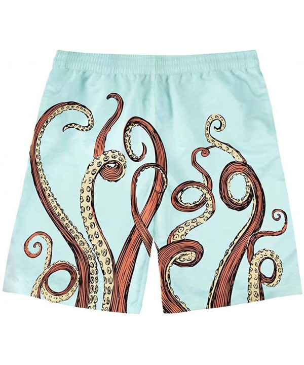 Men's Summer Beach Shorts Board Swim Trunks with Pockets Sports Shorts - Octopus - CS18OZQ7OE3 $10.23-Briefs