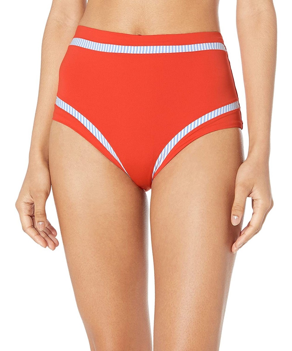 Women's Nectarine Medium Coverage Bikini Bottom - Red - CA18HTK5R3E $10.26-Sets