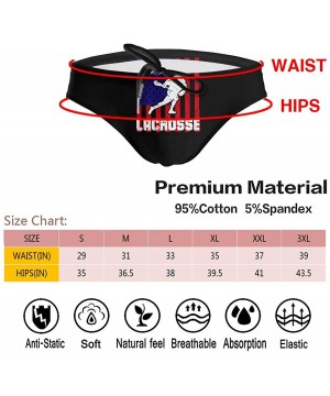 Lacrosse USA Flag Mens Bikini Swimsuit Funny Bathing Suit with Drawstring - C719E7GOH37 $23.24-Briefs