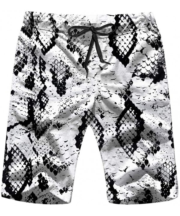 Snake Skin Black Animals Men's Swim Trunks Beach Short Board Shorts - Multicolored - C618WHKINLS $19.91-Board Shorts